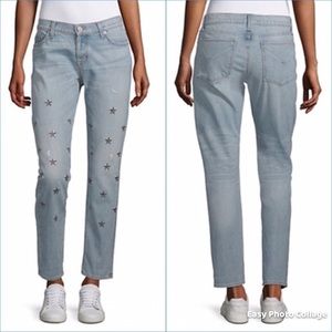 HUDSON Riley Relaxed Star Straight-Leg Crop Jeans
